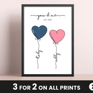 Verjaardagscadeau print voor vriend echtgenoot voor hem Verjaardags- of jubileumcadeau Gepersonaliseerd