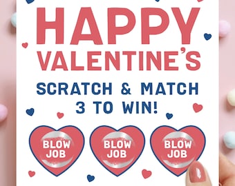 Valentines Card for Boyfriend, Valentine's Day Naughty Scratch Card