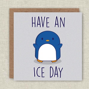 Carte d’anniversaire, Carte mignonne, Carte pingouin, carte de jeu, carte pour petit ami, carte pour amie, pour lui, pour elle, carte d’anniversaire drôle, pingouins