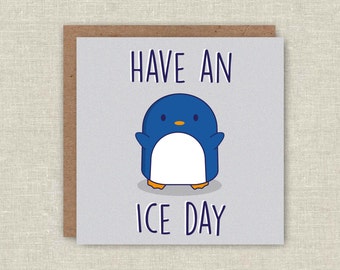 Birthday Card, Cute Card, Penguin Card, Pun Card, Card For Boyfriend, Card For Girlfriend, For Him, For Her, Funny Birthday Card, Penguins