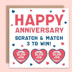 Anniversary Card for Boyfriend Husband for Him Rude Adult Scratch Card Gift