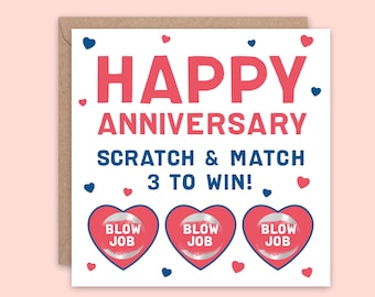Anniversary Card for Boyfriend Husband for Him Rude Adult Scratch Card Gift