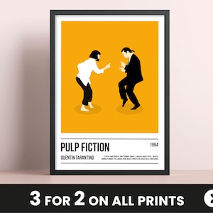 Impresión del arte del cartel de Pulp Fiction, impresión del cartel de Tarantino, impresión de la película, arte de la pared de la película, regalo de Navidad del novio, regalo de Navidad para el novio