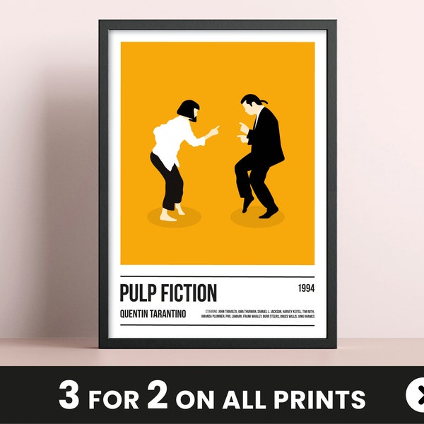 Impresión del arte del cartel de Pulp Fiction, impresión del cartel de Tarantino, impresión de la película, arte de la pared de la película, regalo de Navidad del novio, regalo de Navidad para el novio