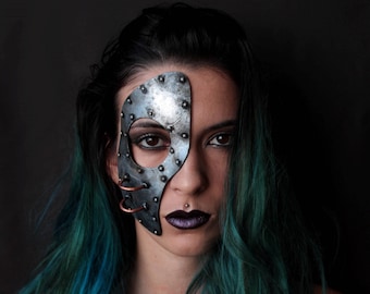 Steampunk/Maschera post-apocalittica. Metallo falso. Costume post apocalittico robot/cyborg steampunk. costume di halloween.