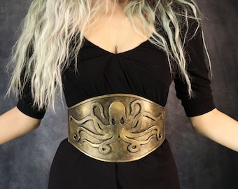 Calypso steampunk cintura in vita / corsetto sottobusto con polpo (Cthulhu). armatura come. metallo falso. costume di halloween steampunk