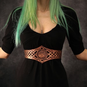 FIDAH YGGDRASIL- Celtic waist belt . not real metal, made with eva foam. alternative Accessory for a unique wedding. available in PLUS size