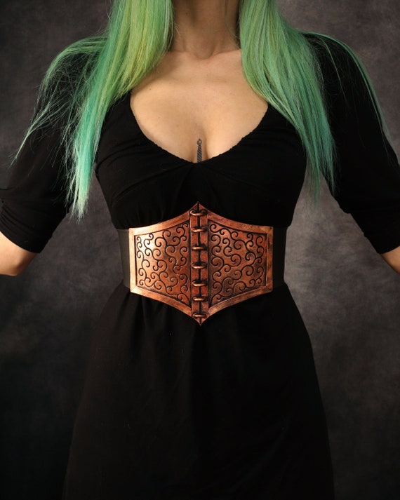 Gothic/ Steampunk Waist Belt / Underbust Corset. Armor Like, Fake Metal.  Steampunk, Fantasy, Gothic, Post Apocalyptic Costume Wedding 