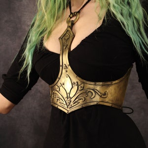 Wide belt/Waist cincher with corset closure. Perfect for steampunk, goth, pagan, victorian or fantasy outfit. Harness Made with EVA foam image 7