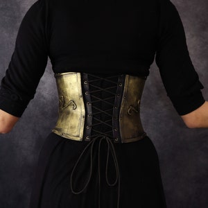 Underbust Corset Steampunk / gothic / post apocalyptic clothing. with rose. EVA foam armor. Fake metal. larp/ cosplay Victorian costume image 6