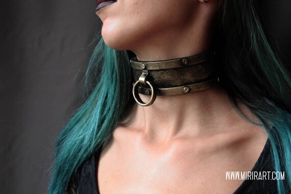 Choker Necklace Steampunk With Ring 