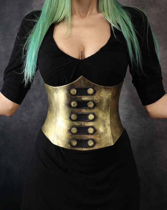 Underbust Steampunk Corset Army Style. Armor Like. Fake Metal EVA Foam.  Steampunk / Fantasy / Post Apocalyptic / Gothic Corset Elizabeth 