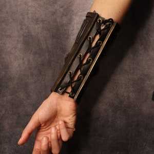 Steampunk Post apocalyptic bracer / wristband. with glowing stick. armor like, fake metal. Steampunk cyber punk costume image 3