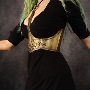 Wide belt/Waist cincher with corset closure. Perfect for steampunk, goth, pagan, victorian or fantasy outfit. Harness Made with EVA foam image 4