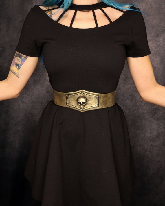 Steampunk/gothic Waist Belt With Skull 