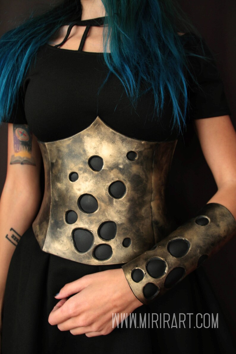 Dark fantasy Corset Waist cincher made with EVA foam. for Etsy