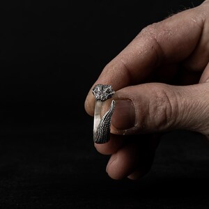 Python - Anel de cobra em prata 925 - Joias de cobra imagem 2