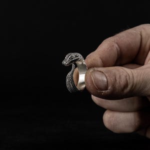 Python - Anel de cobra em prata 925 - Joias de cobra imagem 3