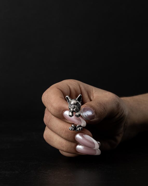 Bague Bouledogue En Argent Sterling 925 - Artisanale - Bijou Neuf Avec étiquette