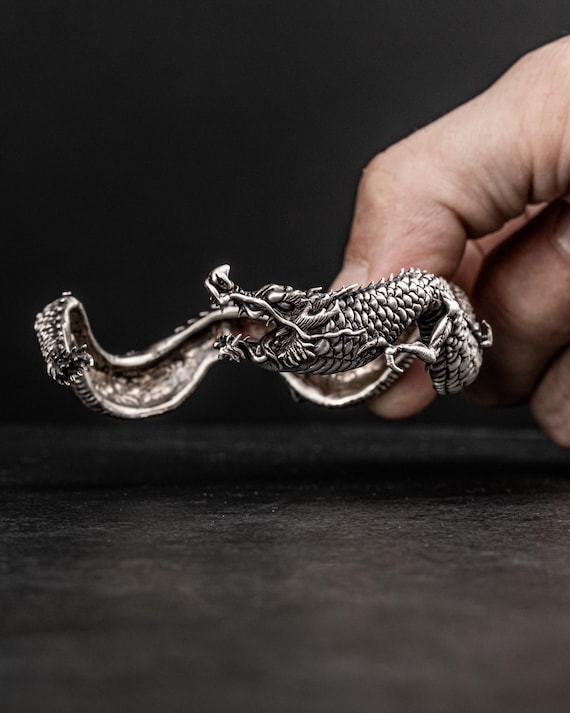 Bracciale Drago, Bracciale In Argento Sterling 925, Gioielli Drago