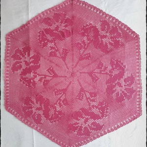 Crochet Rose Hexagonal Doily