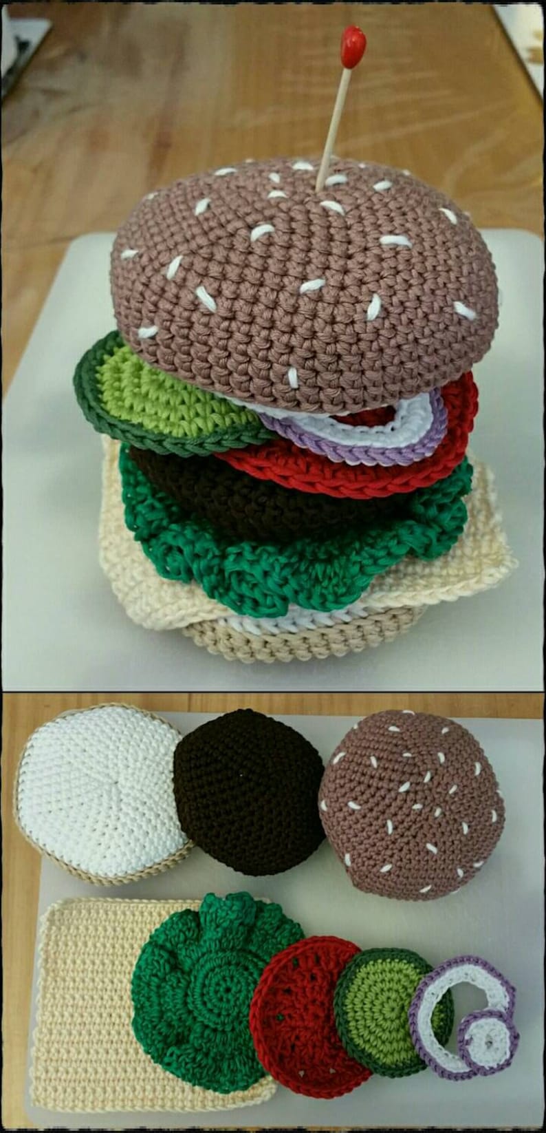 Crochet Burger Etsy