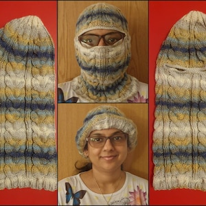 Knitted Cabled Balaclava
