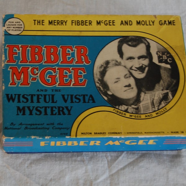 Vintage 1940 Fibber McGee and Molly Wistful Vista Mystery Game