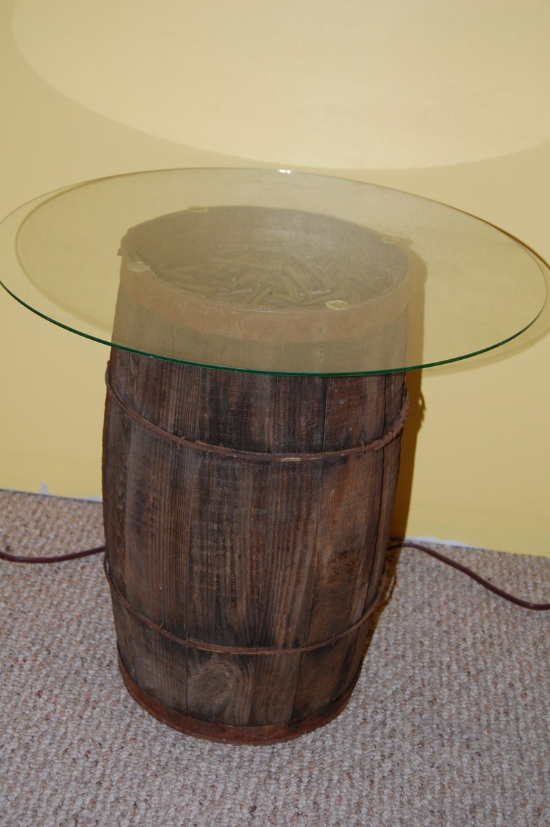 Repurposed Vintage Nail Keg End Table Local Pickup Only Etsy