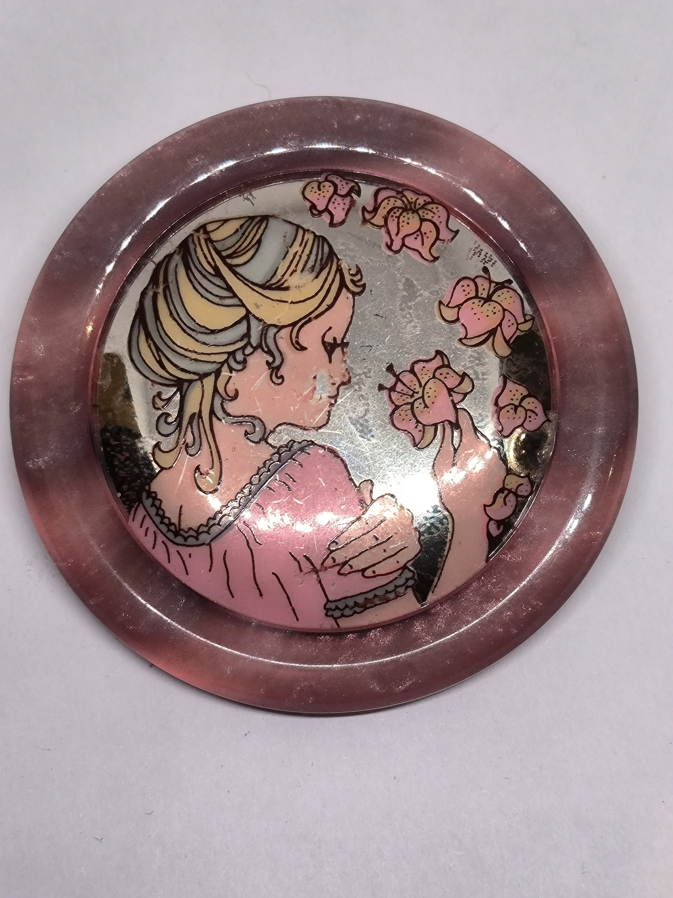 Broche vintage ronde Lea Stein
