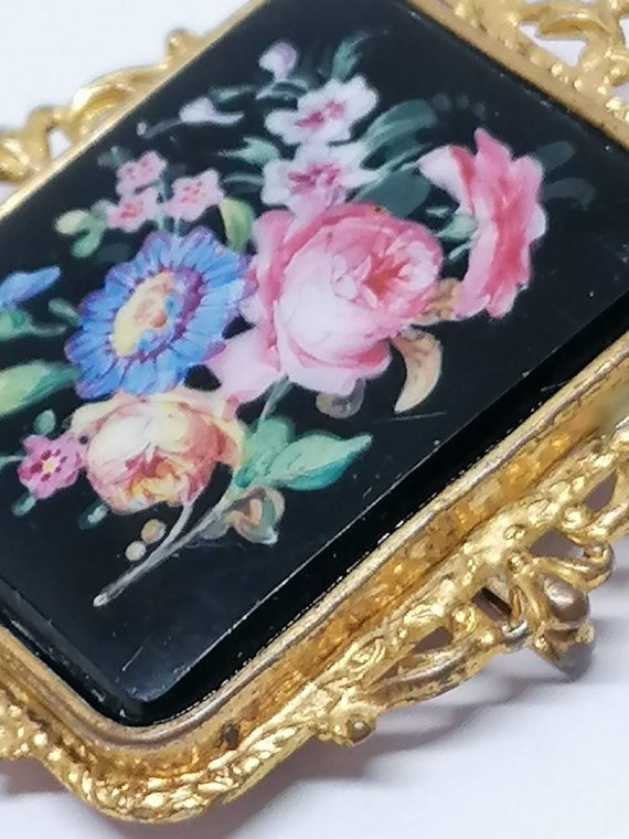Broche Miniature Très Ancienne Du 19ème Siècle - Peinture Ou émail, Occasion