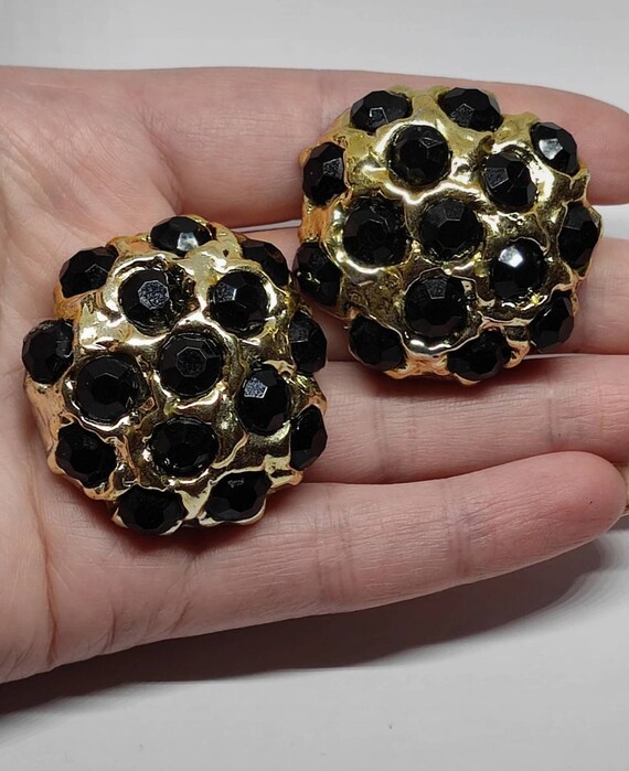 Boucle D'oreille Clip Vintage Jacky De G - Cœur Couture Résine - Années 80/90