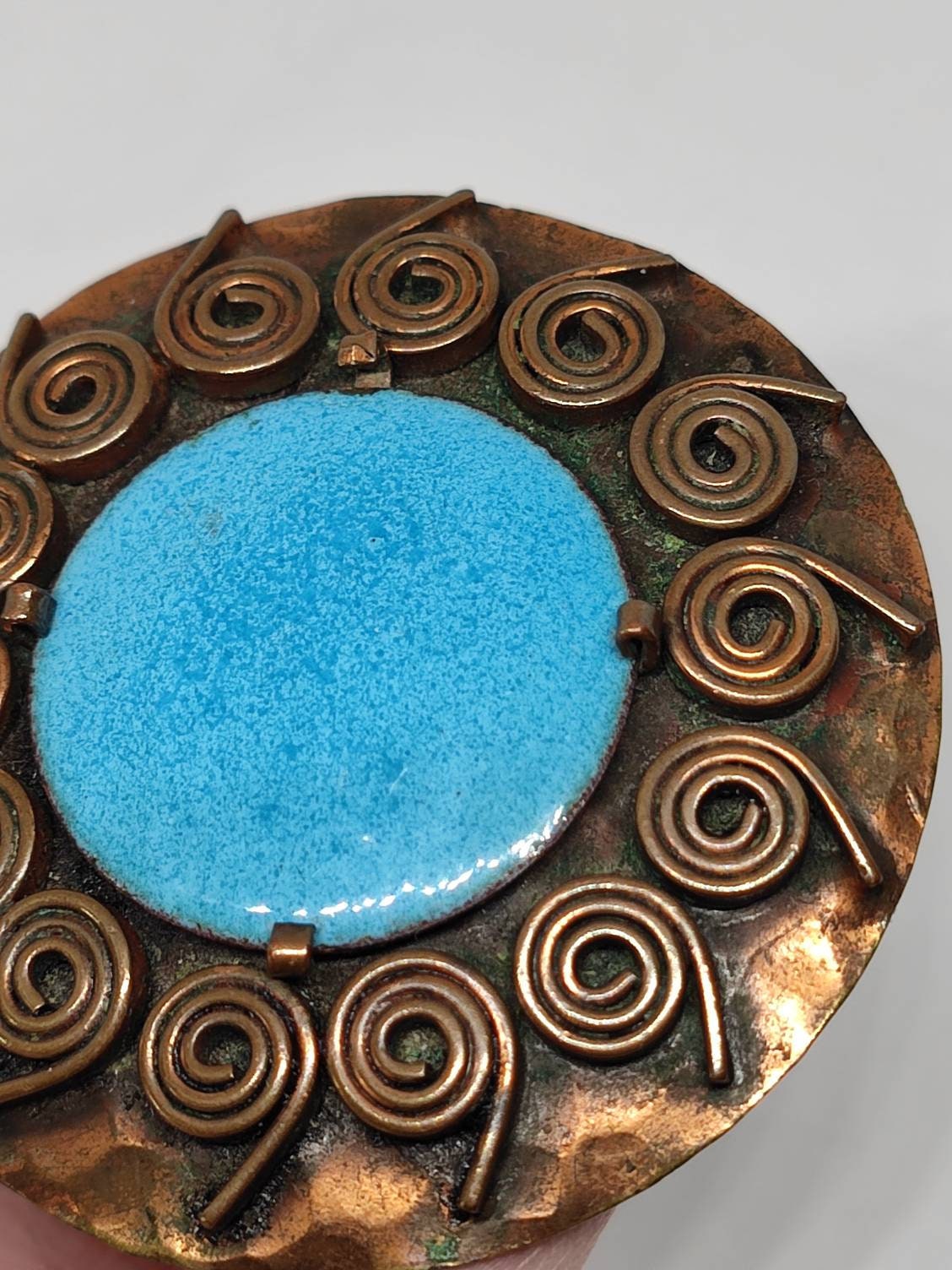 Grande Broche Ancienne Art Déco Jean Augis? - Métal Argenté Laiton - Vintage