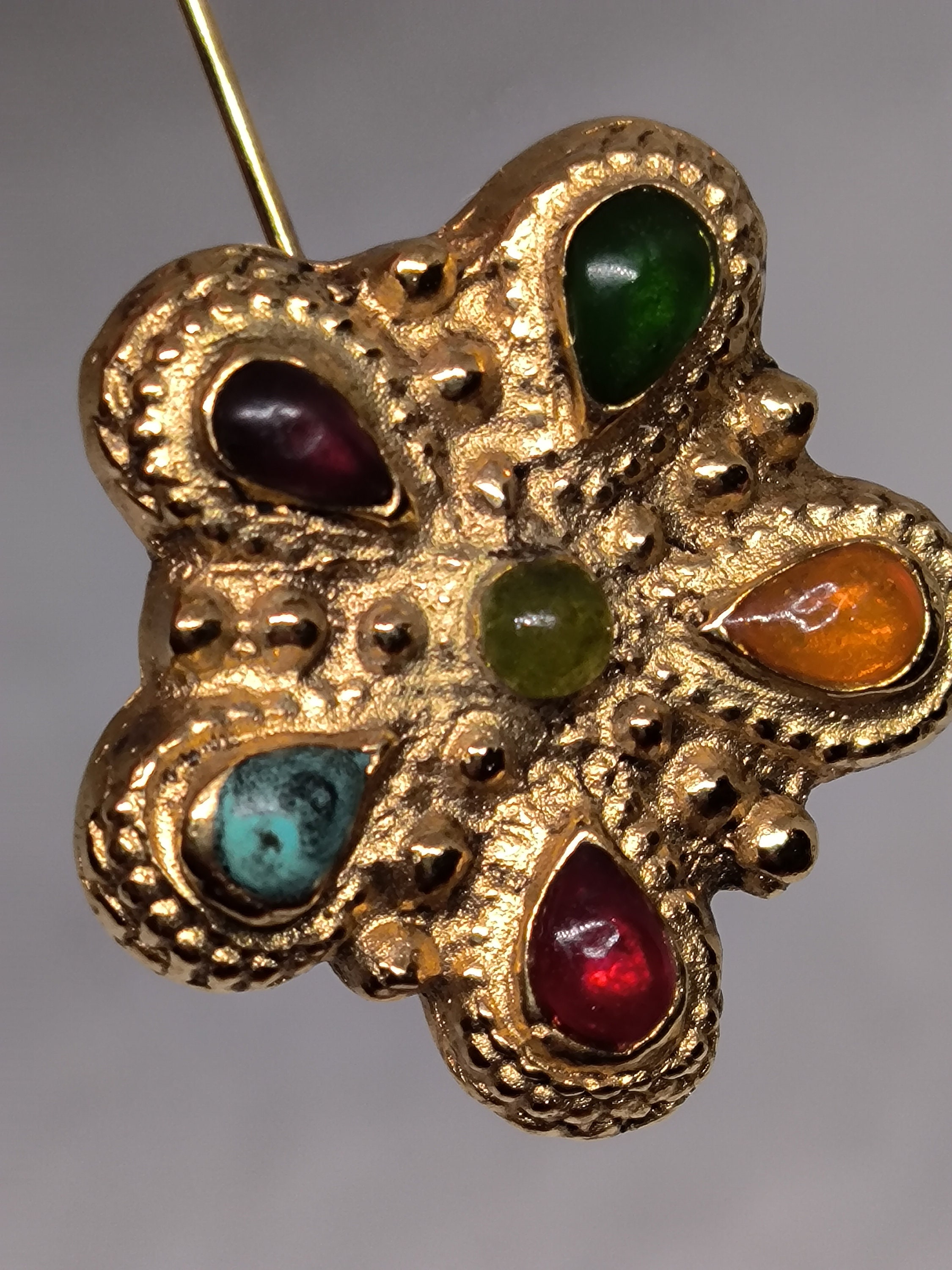 Broche Rare Musée Signée Marianne Olry - Argent Sterling Et Onyx - Occasion