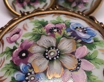 Broche Vintage Limoges France, Référence N360 - Bijou D'occasion