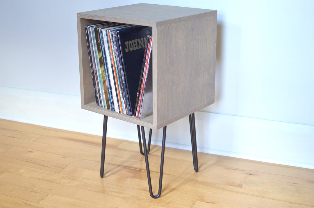 Midcentury Modern Bookcase Vinyl Album Storage TV Stand