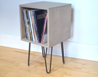 Mid-Century Modern Cabinet | Bookcase | Vinyl Album Storage | TV Stand | Hairpin Legs | Zero-VOC Finish