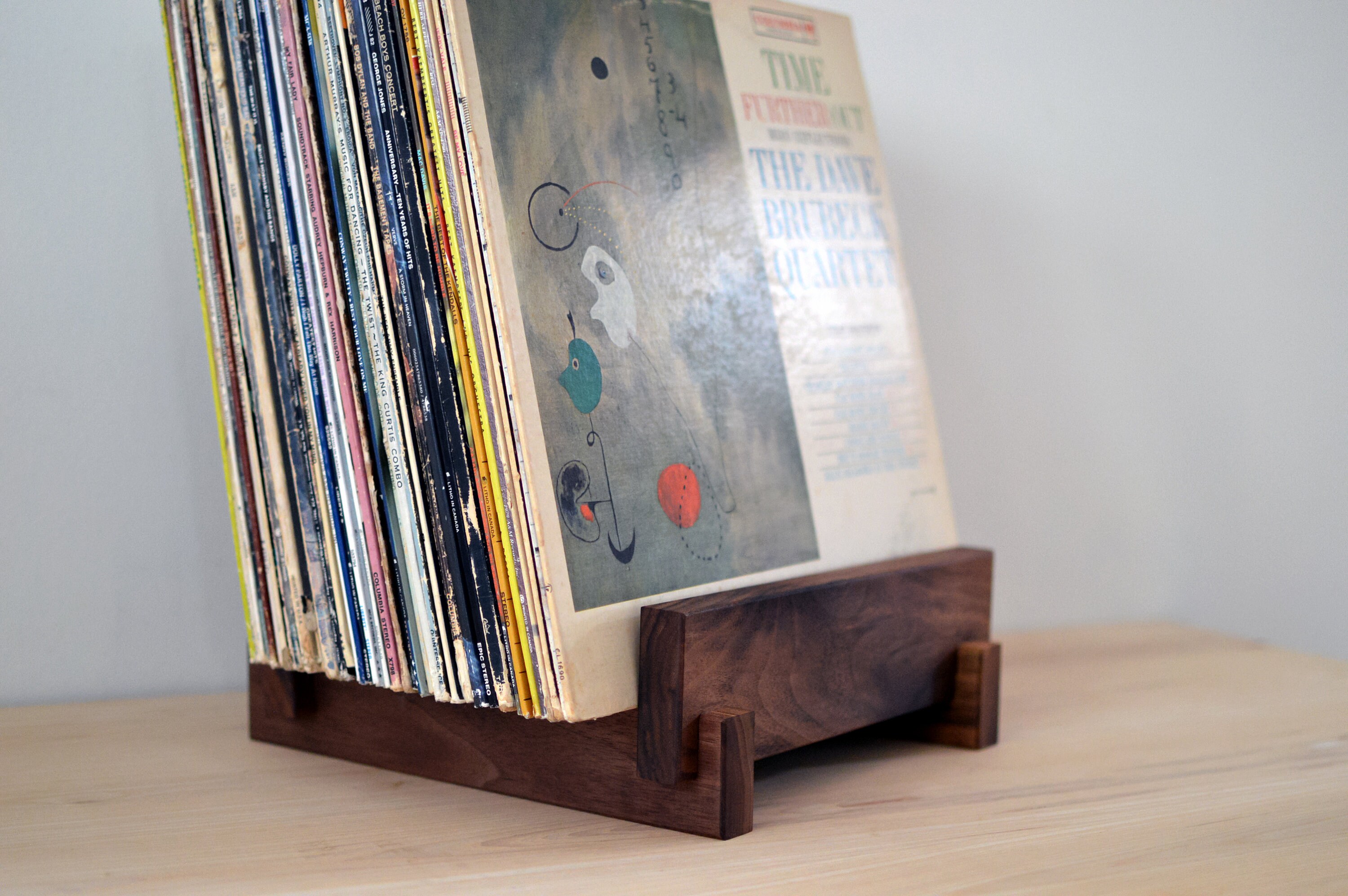 TOO WOOD Record Shelfオーク paddlers coffee Vinyl LP Record Storage Display | Solid Black Walnut | 12