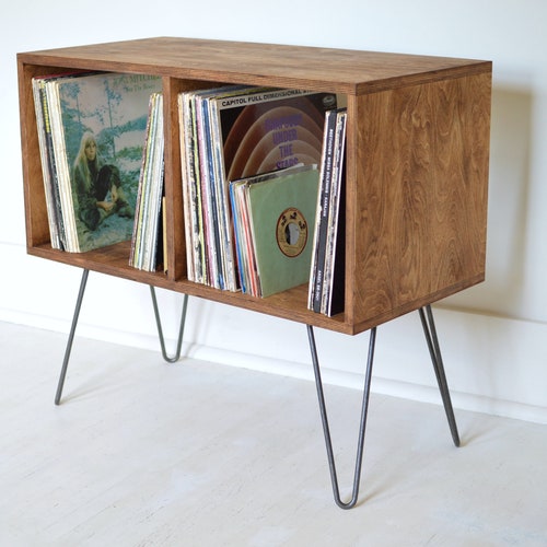 Midcentury Modern Bookcase Vinyl Album Storage Etsy