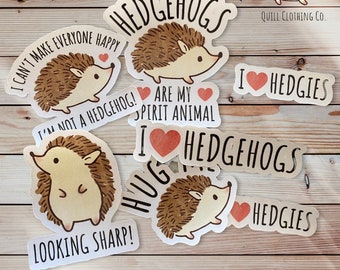 Hedgehog Stickers Laptop Decals, Hedgie Stickers, Laptop Decals, I Love Hedgehogs, I Love Hedgehog Stickers, Cute Hedgehog Stickers