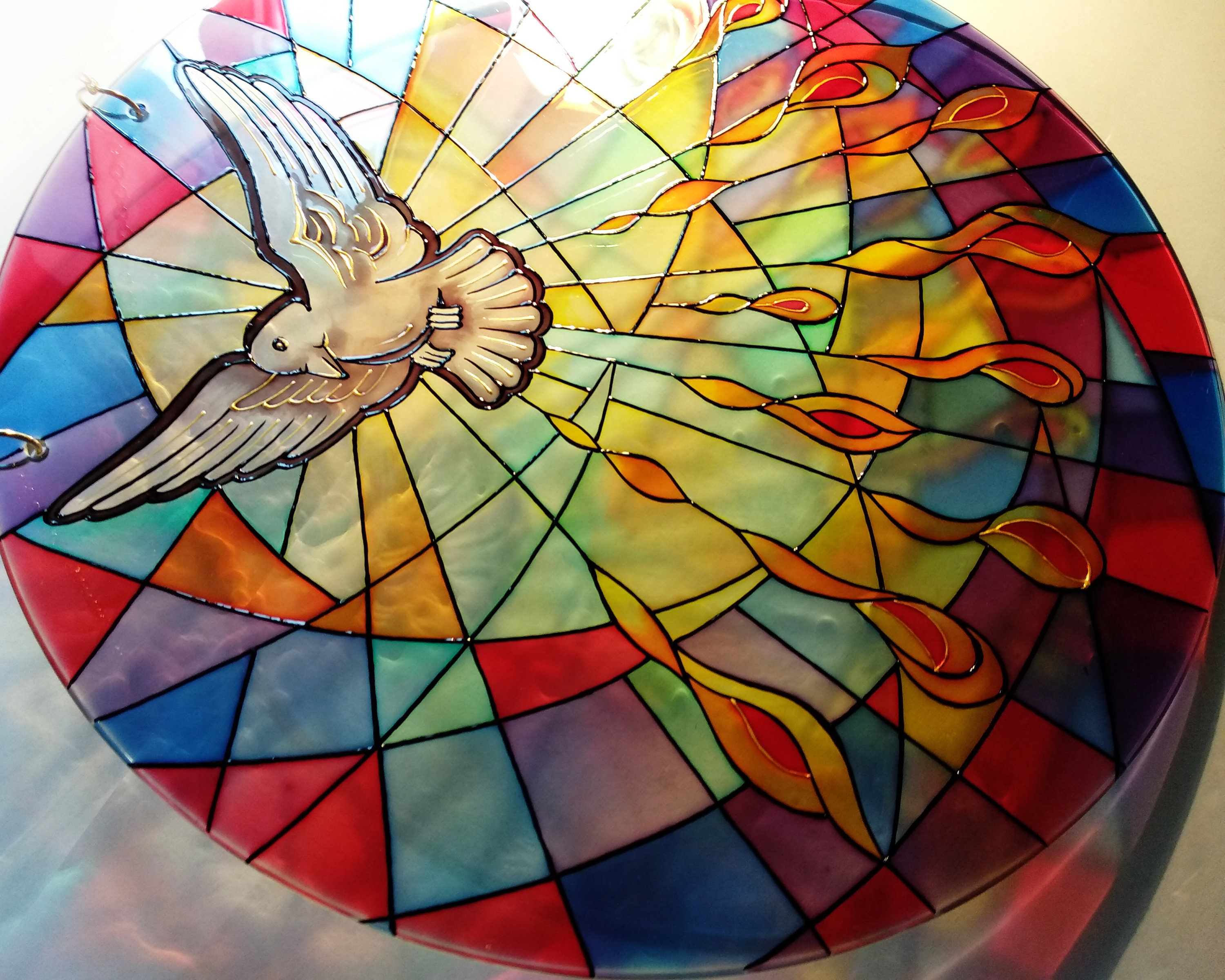 Dove holy spirit Dove Suncatcher stained glass suncatcher Etsy