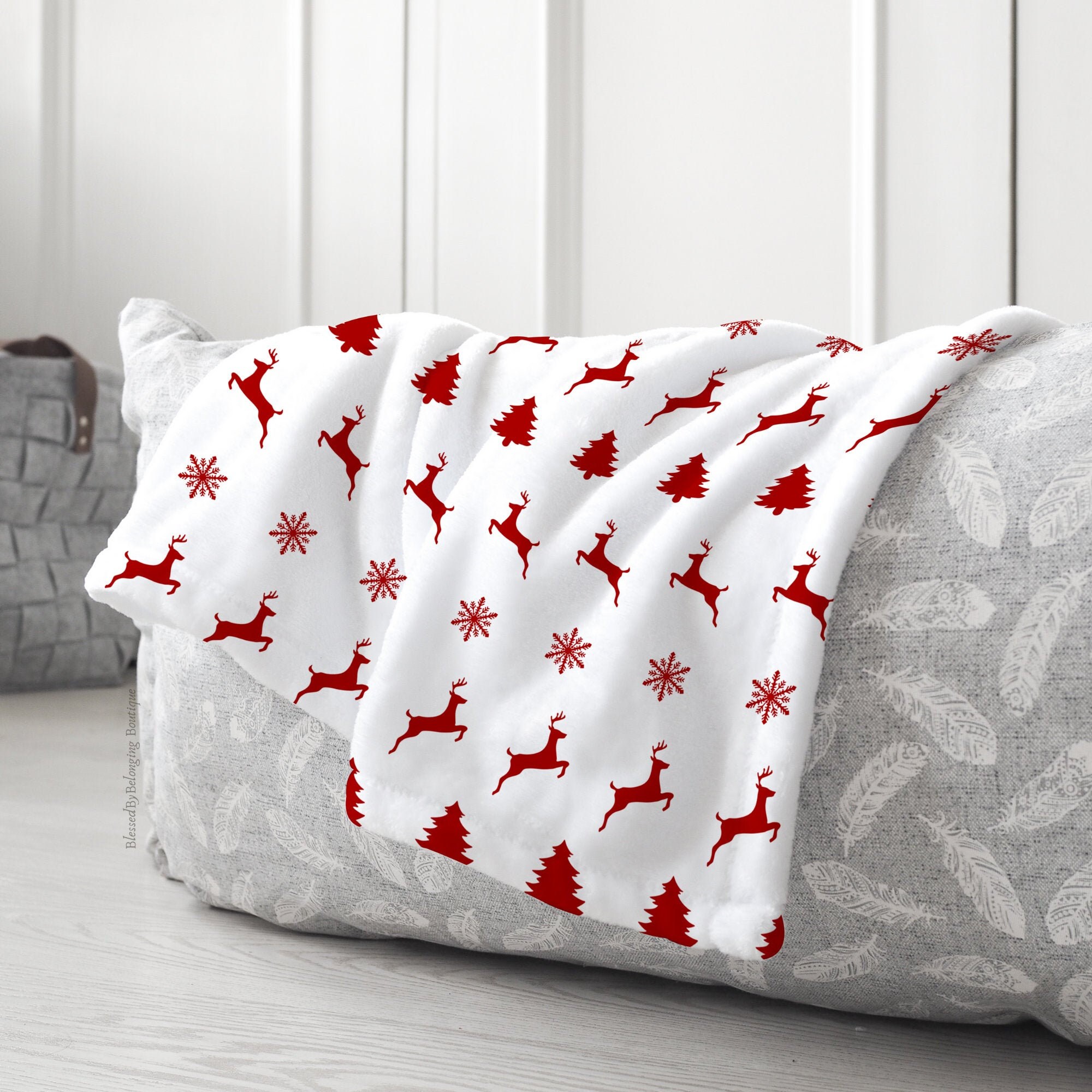 Christmas Throw Blanketred Christmas Blanketchristmas Etsy