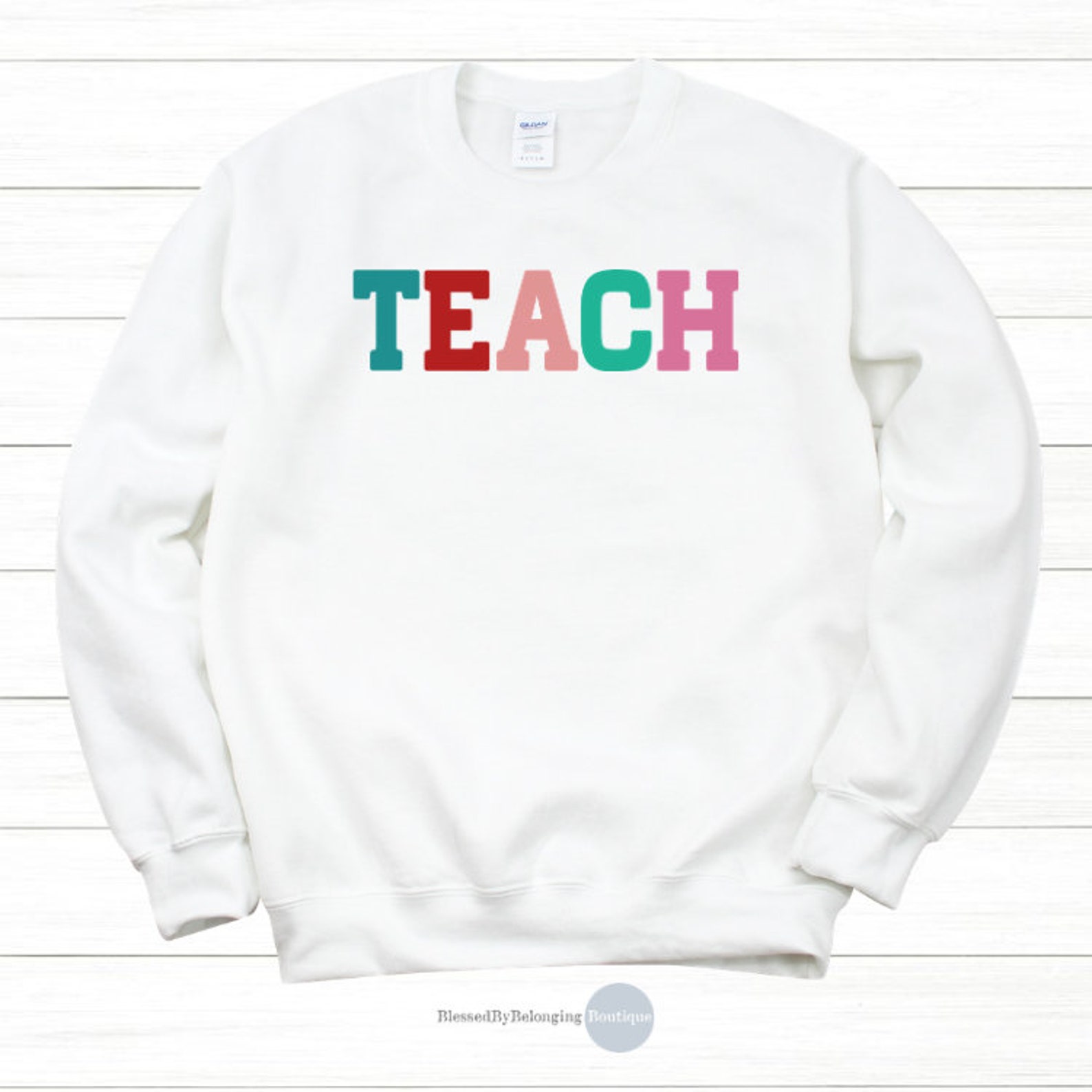 Teach Sweatshirtteacher Sweatersteacher Sweatshirtteaching Etsy