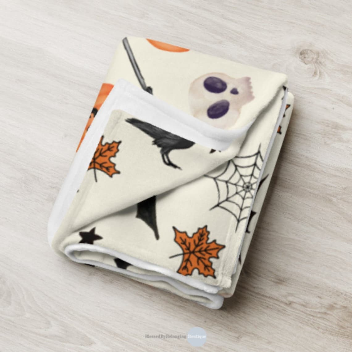 Halloween Throw Blanketfall Halloween Blankethalloween Etsy