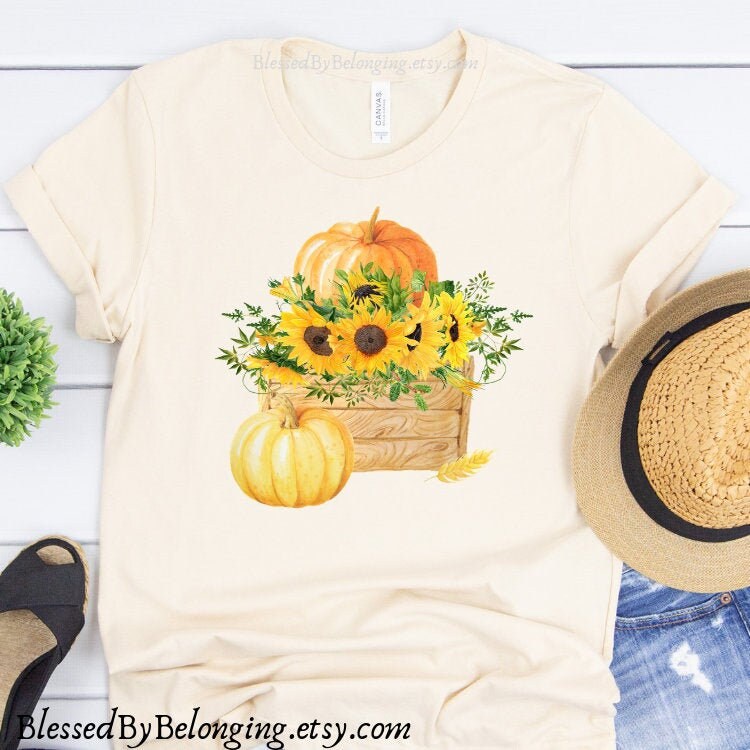Sunflower Pumpkin Shirt-sunflower Shirt 