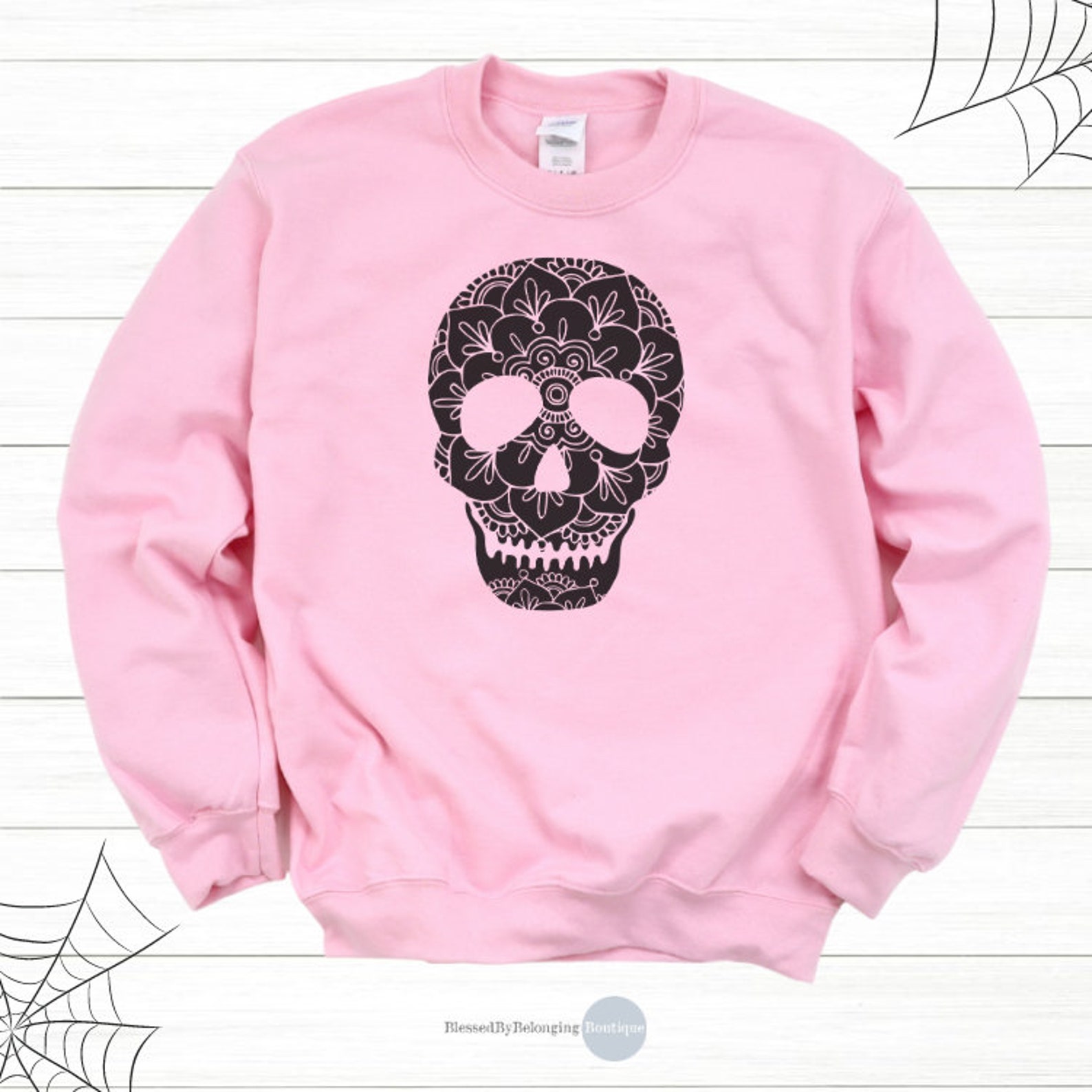 Skull Sweatshirthalloween Sweatshirt Womenskull Shirt Etsy