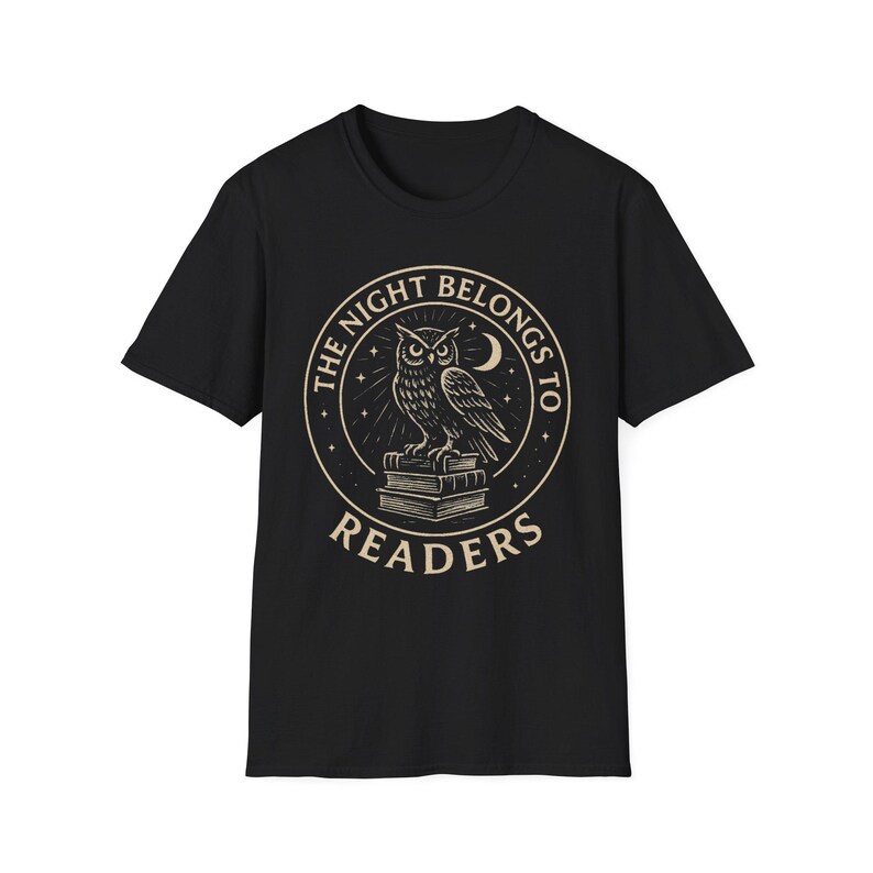 Book lover Tshirt, Night Owl Reader shirt, The Night Belongs to Readers, Literary Apparel, Bookish tee image 3