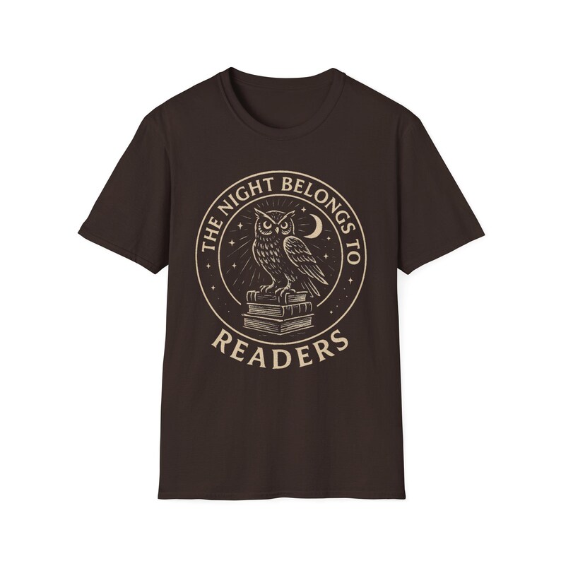 Book lover Tshirt, Night Owl Reader shirt, The Night Belongs to Readers, Literary Apparel, Bookish tee image 4