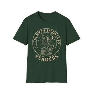 Book lover Tshirt, Night Owl Reader shirt, The Night Belongs to Readers, Literary Apparel, Bookish tee image 5