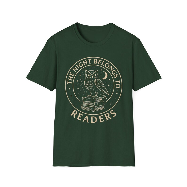 Book lover Tshirt, Night Owl Reader shirt, The Night Belongs to Readers, Literary Apparel, Bookish tee image 5
